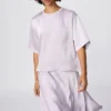 Kadın Saten Oversized Şort Bluz | Yarım Kol