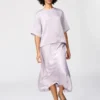 Kadın Saten Oversized Şort Bluz | Yarım Kol