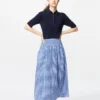 Kadın Seersucker Bol Etek | Gingham