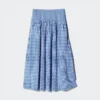 Kadın Seersucker Bol Etek | Gingham