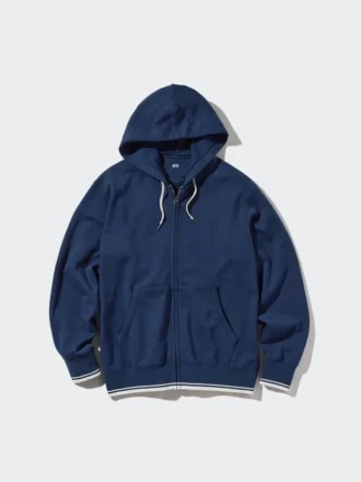 Kadın Sweat Full-Zip Kapüşonlu Sweatshirt (Çizgili)
