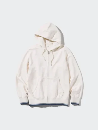 Kadın Sweat Full-Zip Kapüşonlu Sweatshirt (Çizgili)