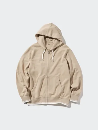 Kadın Sweat Full-Zip Kapüşonlu Sweatshirt (Çizgili)