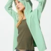 Kadın Ultra Stretch AIRism UV Korumalı Tam Fermuarlı Kapüşonlu Sweatshirt