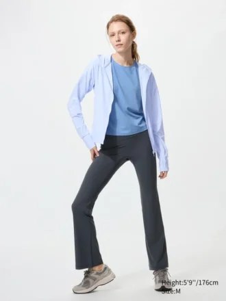 Kadın Ultra Stretch AIRism UV Korumalı Tam Fermuarlı Kapüşonlu Sweatshirt
