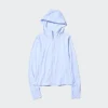 Kadın Ultra Stretch AIRism UV Korumalı Tam Fermuarlı Kapüşonlu Sweatshirt