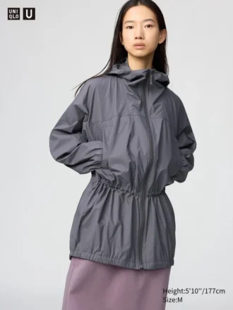 Kadın UV Korumalı Şeffaf Oversized Parka