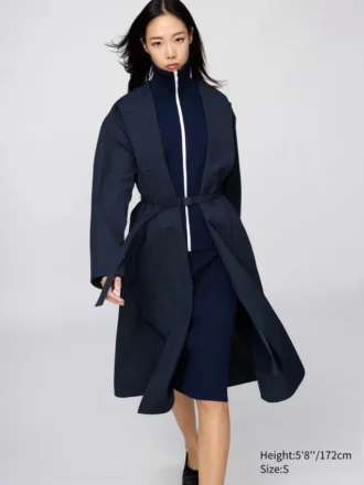 Kadın Yakasız Uzun Kaban