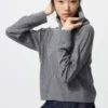 Kadın Yıkanabilir Örgü Kablo Desenli Kapüşonlu Sweatshirt