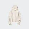 Kadın Yıkanabilir Örgü Kablo Desenli Kapüşonlu Sweatshirt