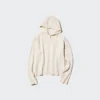 Kadın Yıkanabilir Örgü Kablo Desenli Kapüşonlu Sweatshirt