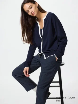 Kadınlar için Smart Ankle Pants | İnce Çizgili