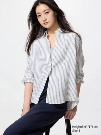 Kadınlar İçin Premium Linen Gömlek | Çizgili