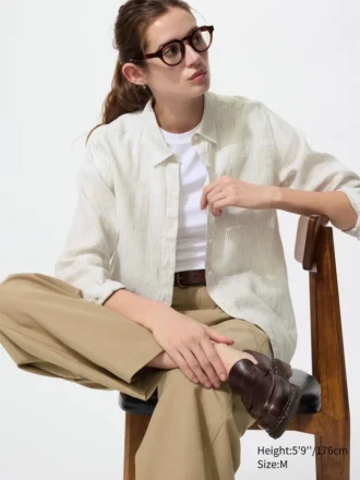 Kadınlar İçin Premium Linen Gömlek | Çizgili