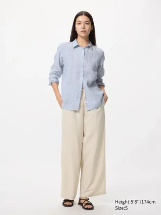 Kadınlar İçin Premium Linen Gömlek | Çizgili