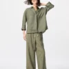 Kadınlar İçin Premium Linen Skipper Yaka Gömlek Kadınlar İçin Premium Linen Skipper Yaka Gömlek
