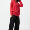 Kadınlar İçin Pürüzsüz Pamuklu Örme Kapüşonlu Sweatshirt