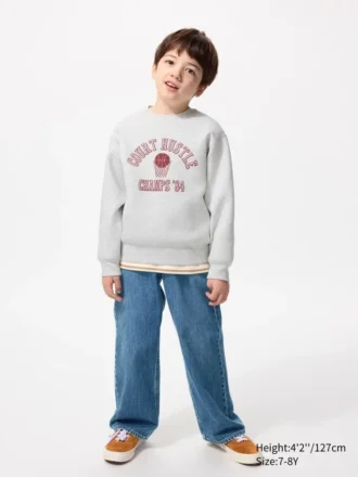 Çocuk Geniş Düz Paça Kot Pantolon