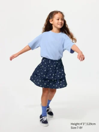 Çocuk Jersey Mini Şort Etek | Çiçek