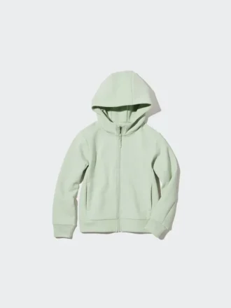 Çocuklar İçin Ultra Stretch Kuru Ter Uzun Kollu Tam Fermuarlı Kapüşonlu Sweatshirt