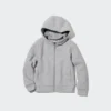 Çocuklar İçin Ultra Stretch Kuru Ter Uzun Kollu Tam Fermuarlı Kapüşonlu Sweatshirt