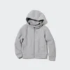 Çocuklar İçin Ultra Stretch Kuru Ter Uzun Kollu Tam Fermuarlı Kapüşonlu Sweatshirt