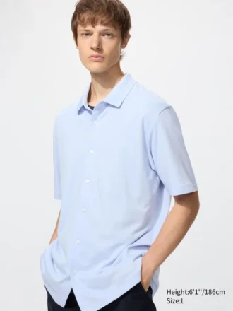 Unisex AIRism Pamuk Pike Tam Açık Polo Yaka Tişört