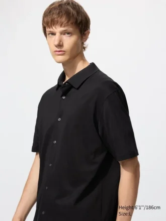 Unisex AIRism Pamuk Pike Tam Açık Polo Yaka Tişört