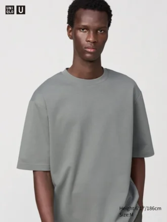 Unisex AIRism Pamuklu Oversized Tişört | Yarım Kol