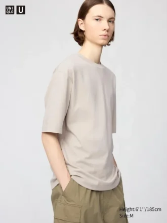 Unisex AIRism Pamuklu Oversized Tişört | Yarım Kol