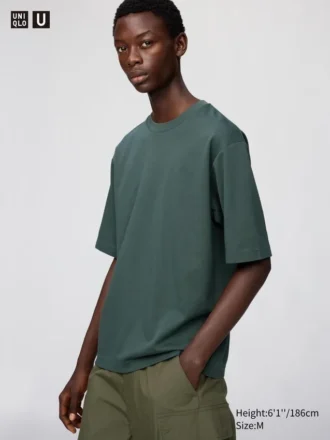 Unisex AIRism Pamuklu Oversized Tişört | Yarım Kol