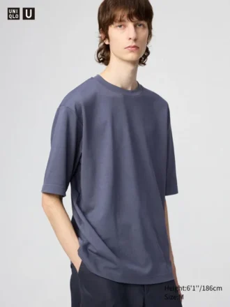 Unisex AIRism Pamuklu Oversized Tişört | Yarım Kol