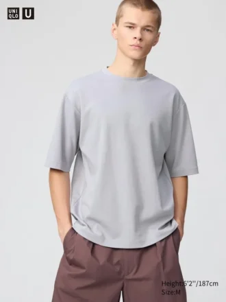 Unisex AIRism Pamuklu Oversized Tişört | Yarım Kol