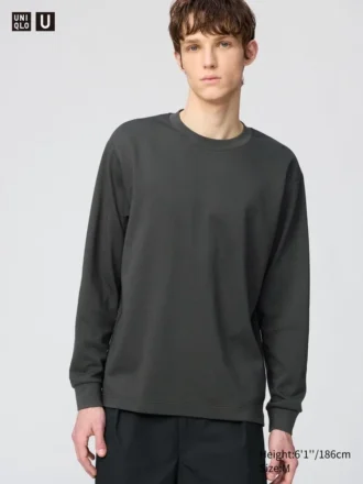 Unisex AIRism Pamuklu Tişört | Uzun Kollular