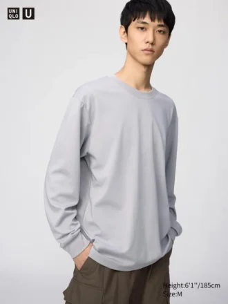 Unisex AIRism Pamuklu Tişört | Uzun Kollular