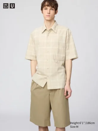 Unisex Boxy Gömlek | Kısa Kollar | Kareli