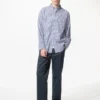 Unisex Broadcloth Gömlek | Düğmeli | Çizgili Unisex Broadcloth Gömlek | Düğmeli | Çizgili