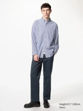 Unisex Broadcloth Gömlek | Düğmeli | Çizgili