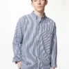 Unisex Broadcloth Gömlek | Düğmeli | Çizgili Unisex Broadcloth Gömlek | Düğmeli | Çizgili
