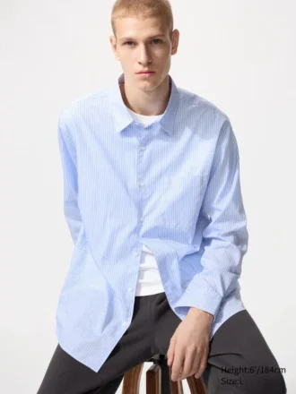 Unisex Broadcloth Gömlek | Normal Yaka | Çizgili
