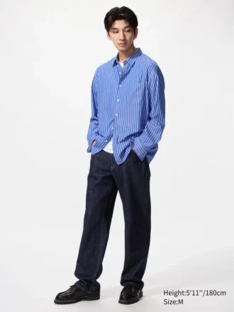 Unisex Broadcloth Gömlek | Normal Yaka | Çizgili