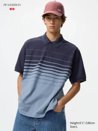 Unisex Dry Pique Çizgili Polo Yaka Tişört | Panel