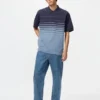 Unisex Dry Pique Çizgili Polo Yaka Tişört | Panel