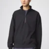 Unisex Fırçalanmış Yarım Fermuarlı Sweatshirt
