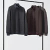 Unisex Fırçalanmış Yarım Fermuarlı Sweatshirt