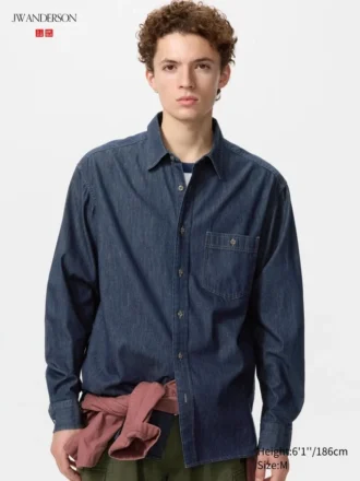 Unisex Hafif Denim Gömlek
