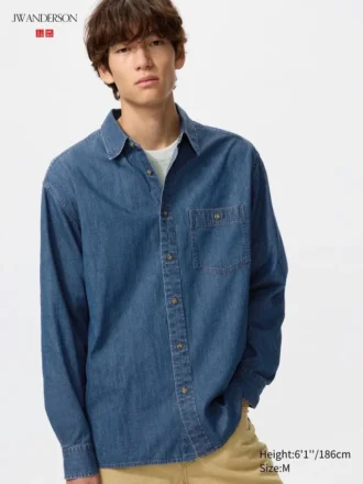 Unisex Hafif Denim Gömlek
