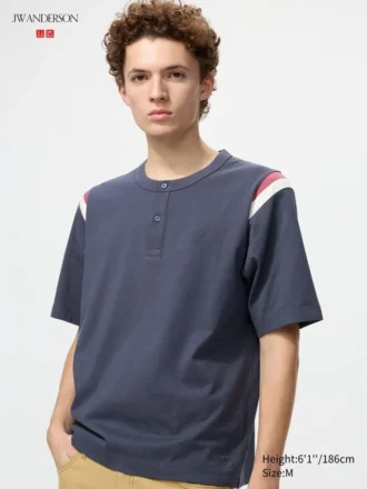 Unisex Henley Yaka Tişört