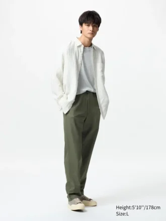 Unisex Keten Karışımlı Bol Pantolon