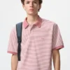 Unisex Kuru Pike Çizgili Polo Yaka Tişört | Dar Çizgili